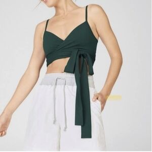 Fabletics Green Sleeveless Wrap Camisole